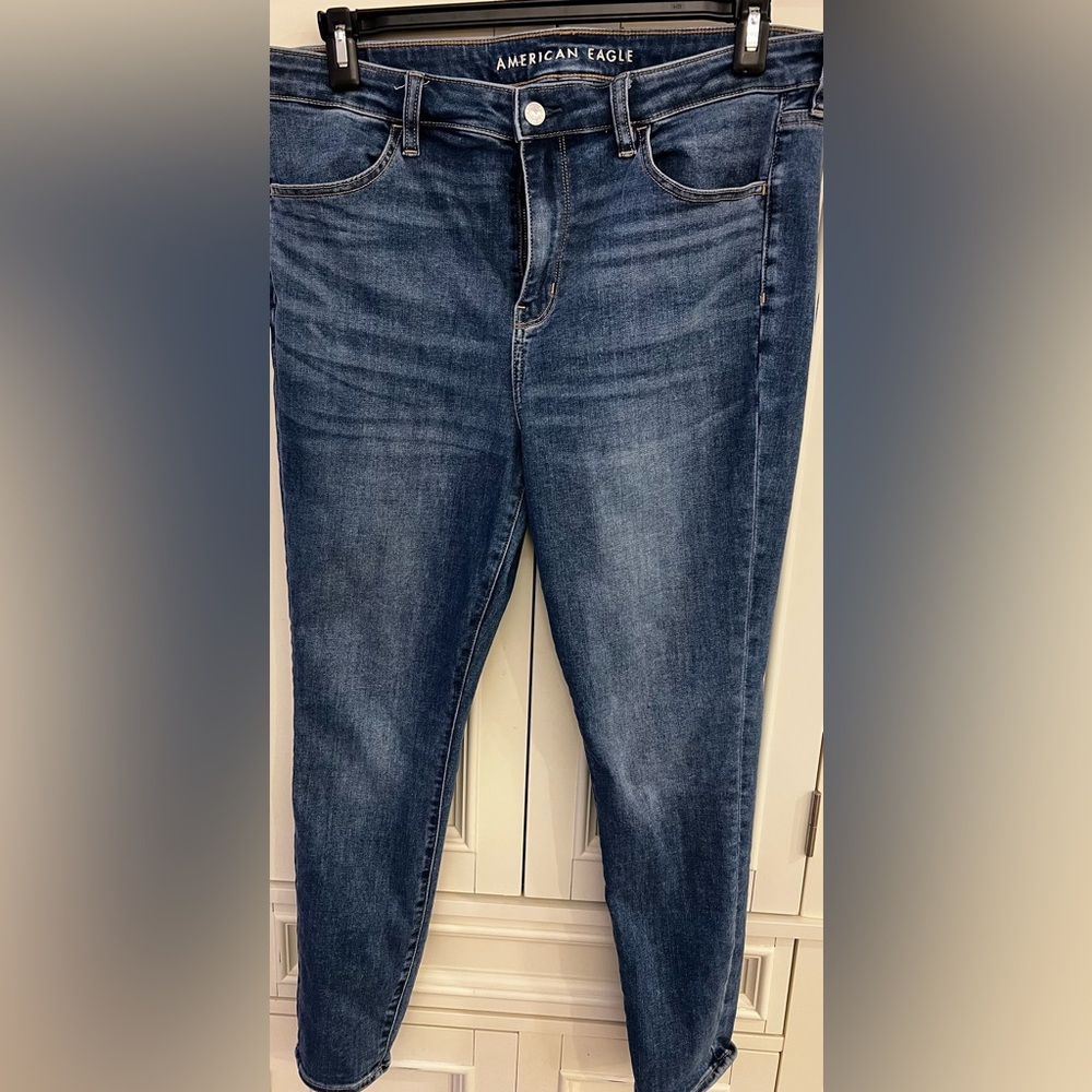 American Eagle Outfitters Medium Wash High Rise Jeggings.